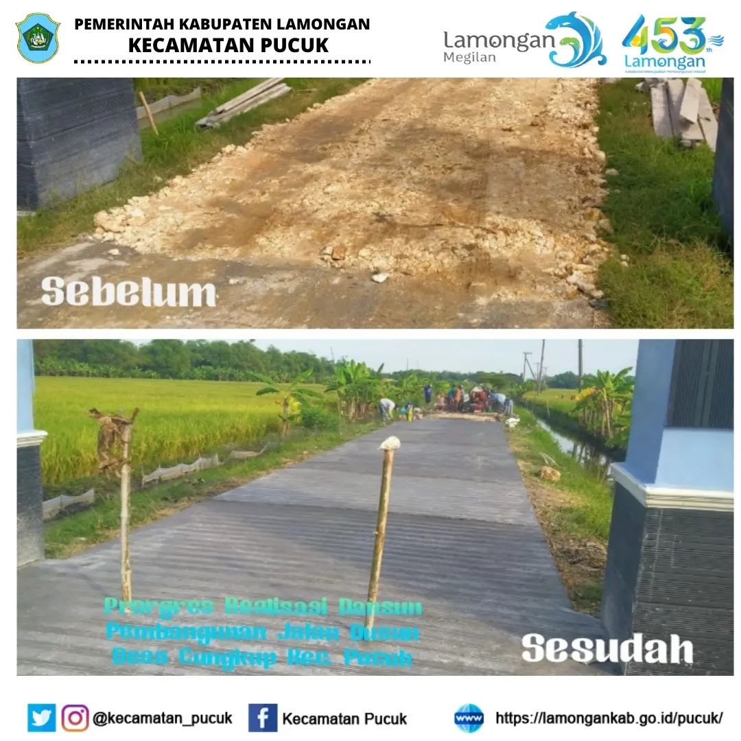 Progres realisasi fisik 100 persen kegiatan pembangunan yg bersumber dari Dana Dusun
di wilayah Kecamatan Pucuk